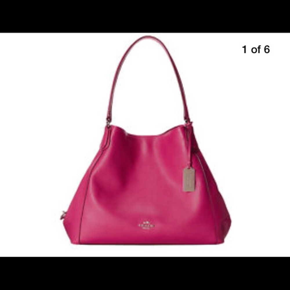 COACH EDIE PINK RUBY SHOULDER BAG PURSE NWT